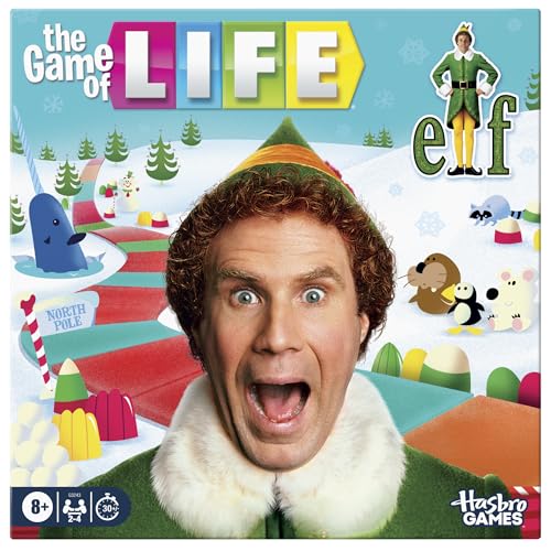 Hasbro Gaming The Game of Life Elf Board Game | Officially Licensed Elf Games for Kids Teens & Adults | 2-4 Players | 30 Mins. | Family Ages 8+