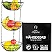 Chefarone Portafrutta a sospensione - Cestello da appendere a tre livelli - Cestello a sospensione con catena da 130 cm per un sacco di spazio di più - Portafrutta adatto anche per la verdura