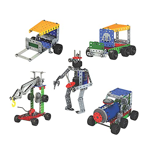 Image of MECHANIX - 5 DIY, Educational, Learning, Stem, Building and Construction Toys & DIY Stem and Steam Education Metal Construction Set (Motors & Gears) for Boys & Girls (Robotix - 0)