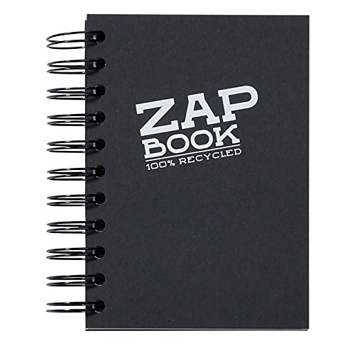 CLAIREFONTAINE Lot de 5 ZAPs BOOK SPIRALE NOIR A6 80G 160F