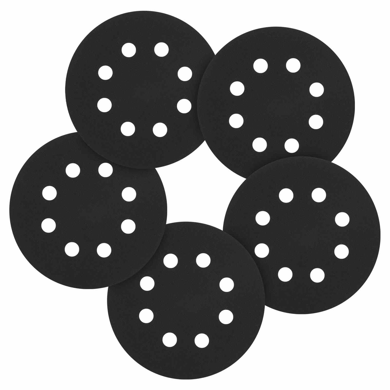 CoCud 110 Pcs 125 mm Sanding Disc 400 Grit 8 Hole Round Hook and Loop Sandpapers for Metal Wood Automotive Boat Building Grinding and Polishing, Black