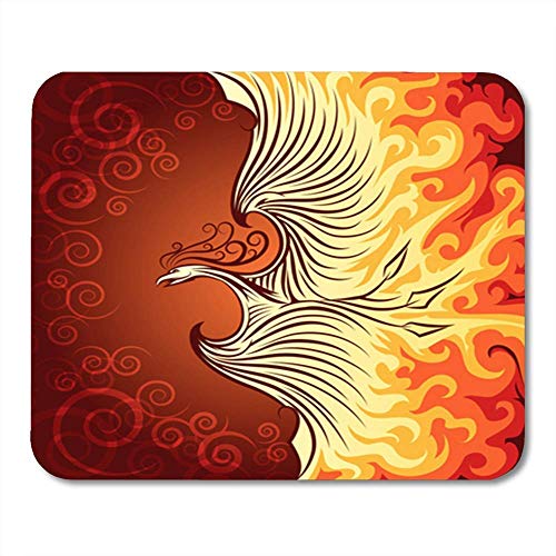 Preisvergleich Produktbild Pad Maus Unterlage,Gaming Mausepad,Gummiunterseite Mausmatte,30X25Cm,Steigen des Fliegens des Phoenix-Vogels In Brennendem Flammen-Feuer-Altem Tiergeburts-Klipp-Gefahrenbüroartikel, Nichtlippengummi