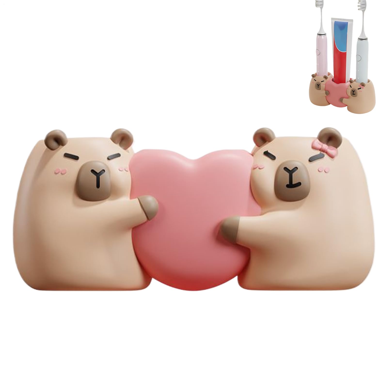 Support décoratif design capybara pour accessoires salle de bain couple