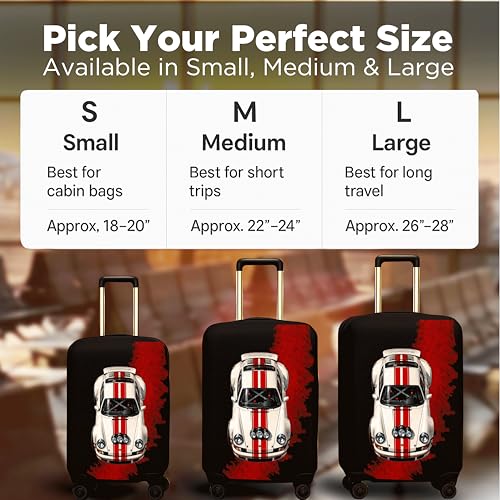 Image of Spendex Polyester Protective Luggage Cover | Hard Luggage Trolley Bag Cover | Washable | Dust Proof | L - 28 inch | Rallye