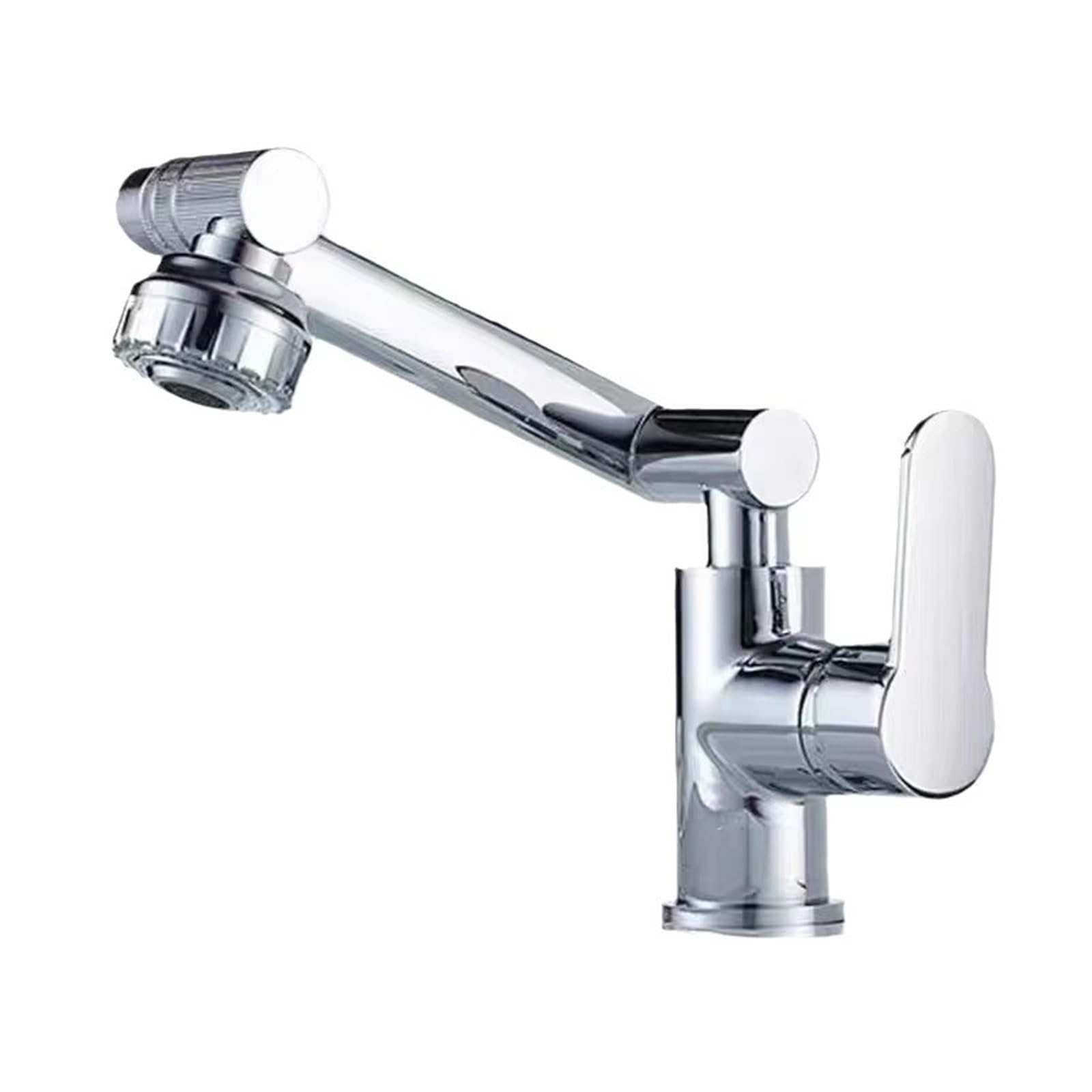 ZYCHSJXA Kitchen Faucet 1080° Swivel Sink Bathroom Basin Multifunction Cold and Hot Water Tap(Silver)