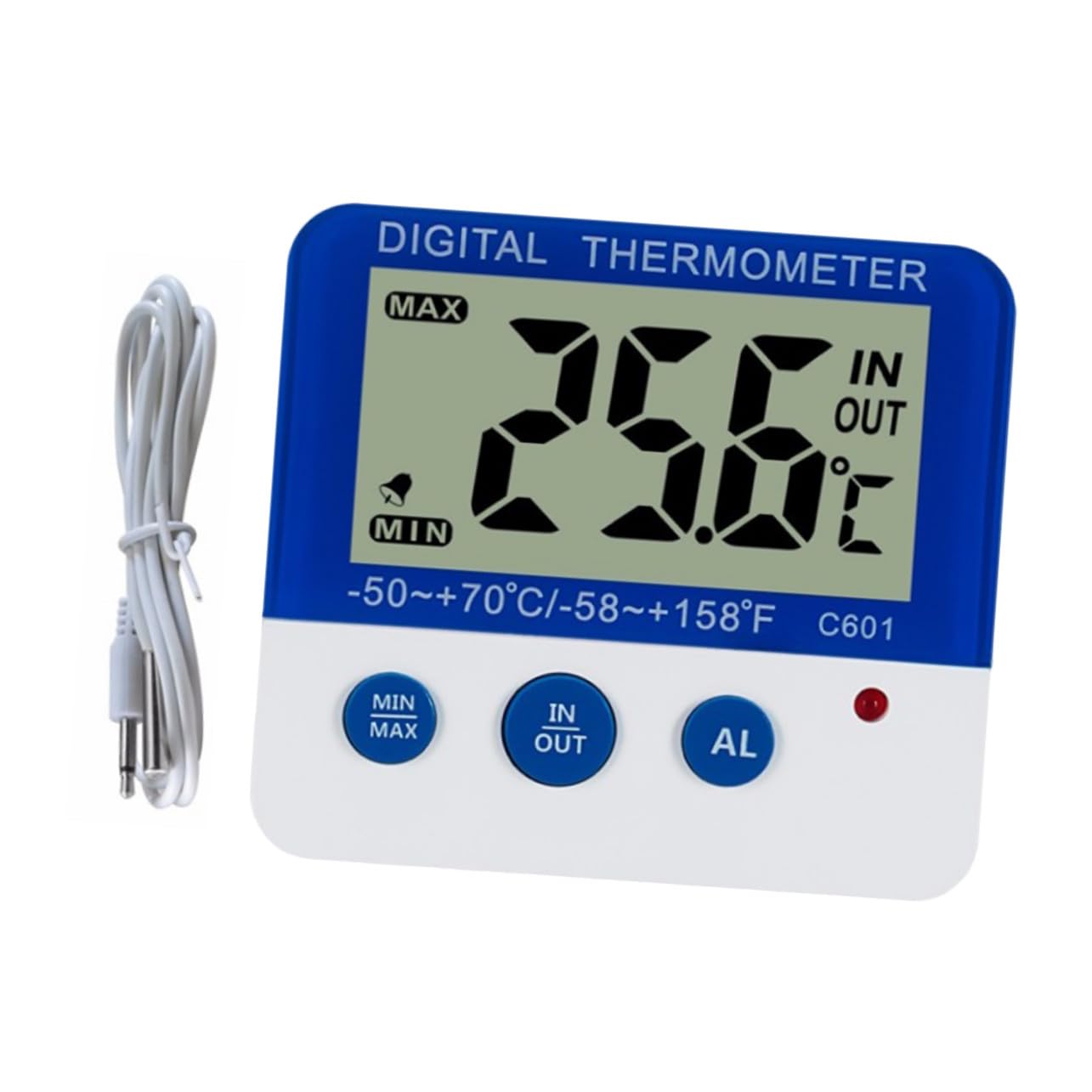 VICASKY 3 Pezzi Termometro per Interni ed Esterni con Allarme Temperatura Alta Bassa Display LED Unità Sensore Temperatura e Umidità Bianco e Blu