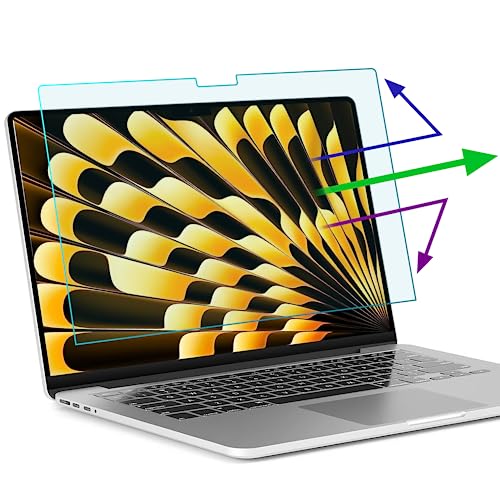 2 Pack Anti Blue Light Screen Protector Compatible with MacBook Air 15 Inch(2023-2026, M2/M3/M4/M5), Eye Protection Matte Anti Glare Screen Protector for 15.3In Mac Air