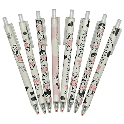 Maydahui 42 bolígrafos gel negro diseño vaca miniatura 1