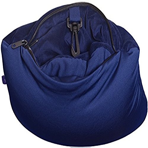 Image of VIAGGI 2 in 1 Navy Blue Microbeads U Shape Neck Pillow for Travel and Relief Neck Pain Cervical Orthopedic Pillow