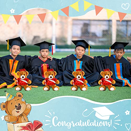 Graduation Bear Gift Graduation Plush Bear With Gown Cap Tassel Set Graduation Stuffed Bear Plush Toy Plush Graduation Bear Doll Brown Bear Gifts For Graduation School (Red, 12”H) #TOP5