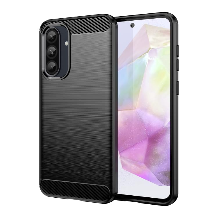Image of NPRC Hybrid Ultra Slim Protective Case TPU Non-Slip Carbon Fiber Texture Shockproof Case Cover for Samsung Galaxy A54 5G - Black
