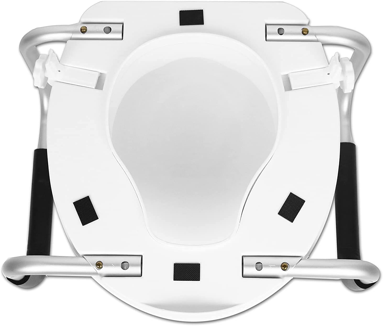 PEPE Mobility Rialzo WC per Anziani con Braccioli e Coperchio (10 cm Altezza), Alzawater per Protesi Anca, Rialzo per WC Disabili, Universale, Bianco