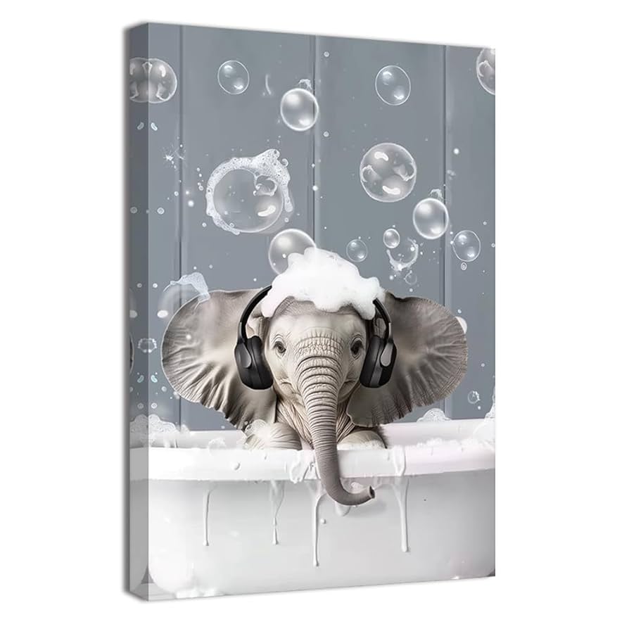 絵画　象の沐浴 絵画 象の沐浴 絵画象の沐浴