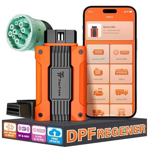 Emergency DPF Regener Tools, DPF Regeneration and Reset Device for Heavy Duty Trucks, DPF Regeneration Scanner – Engine Compatible with Cummins, Volvo, Caterpillar, Paccar and More Engines