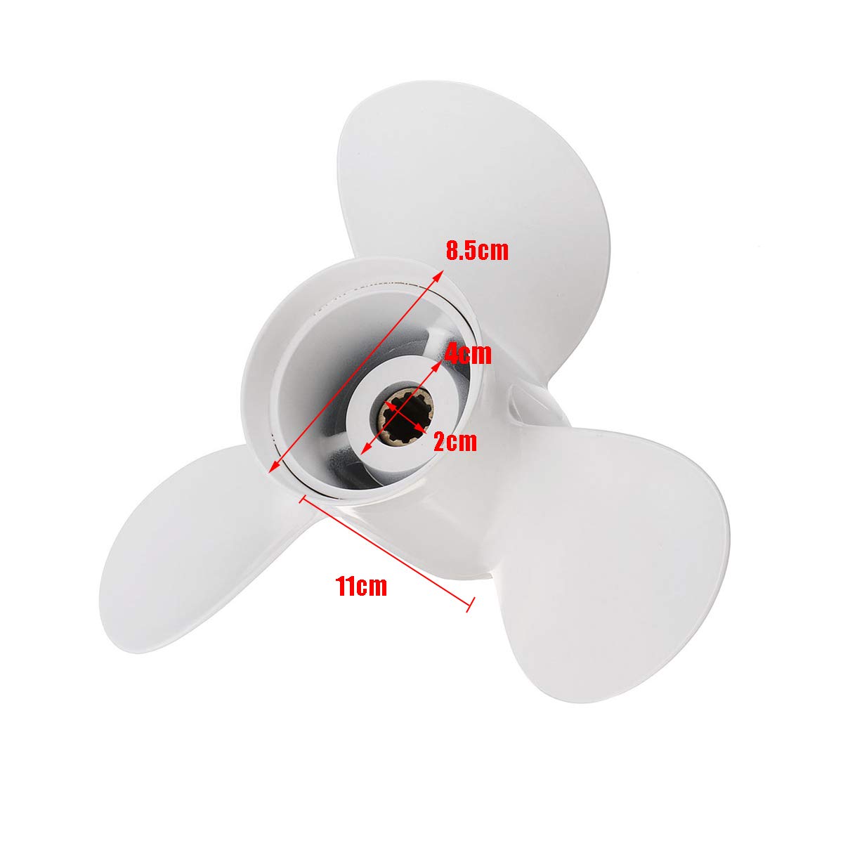 Szwaldaper 664-45949-02-EL fuoribordo for barche marine 9 7/8 X 13 in lega di alluminio, for, rotazione a destra 20-30HP 3 pale bianco