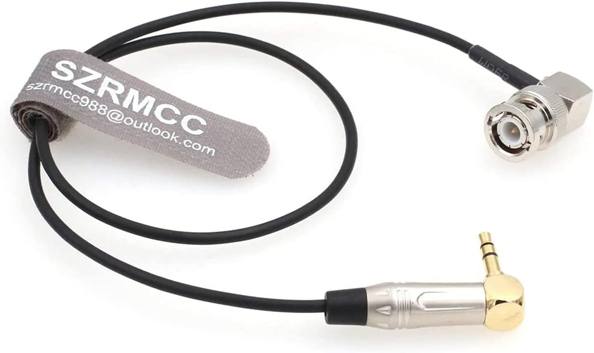 SZRMCC Tentacle Sync Right Angle 3.5mm TRS to BNC Timecode Cable for ARRI Camera C300 C500 F55 PDW-700 (50cm) - Image 4