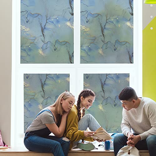 Marble Pattern Privacy Window Film for Home Installation