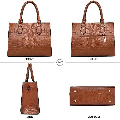 Image of CHICAROUSAL Crossbody Purses and Handbags for Women PU Leather Tote Top Handle Satchel Shoulder Bags (Stw Brown)