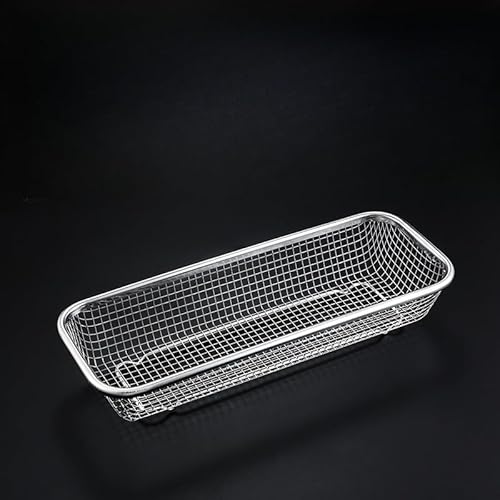 SQYUHENG 箸収納 かご 304ステンレス 消毒庫 食器乾燥かご 水切り 箸 スプーン 収納 北欧 デザイン サビない 清潔 衛生 キッチン シンク上 コンパクト 大容量 (シルバー,小さい)