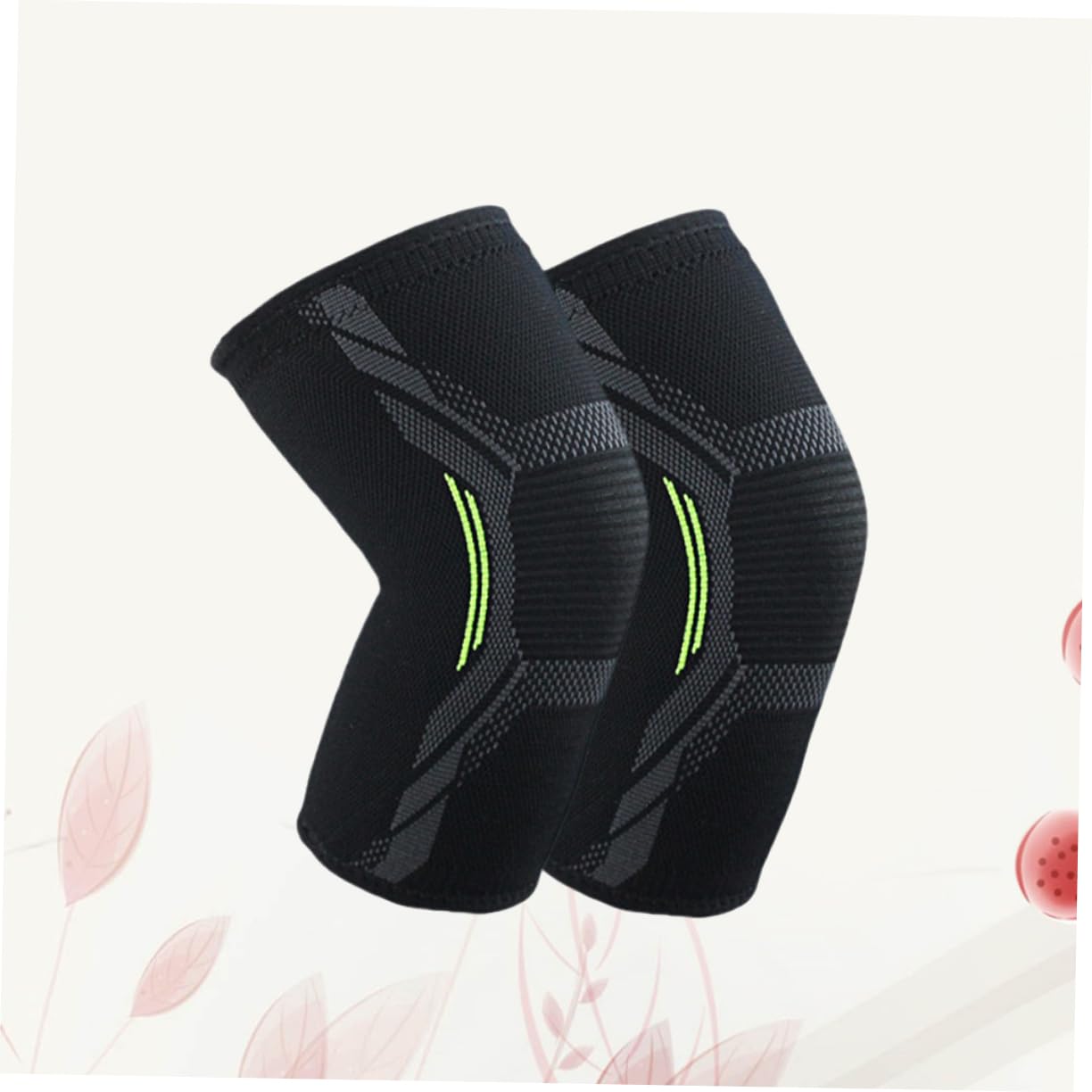 Sports Knee Brace Pads 2Pcs Nylon Breathable Protective Sleeve for Athletes | Black Pair, Lightweight Support for Hiking and Football, Stylish Knit Design, Effective Rehabilitation Aid
