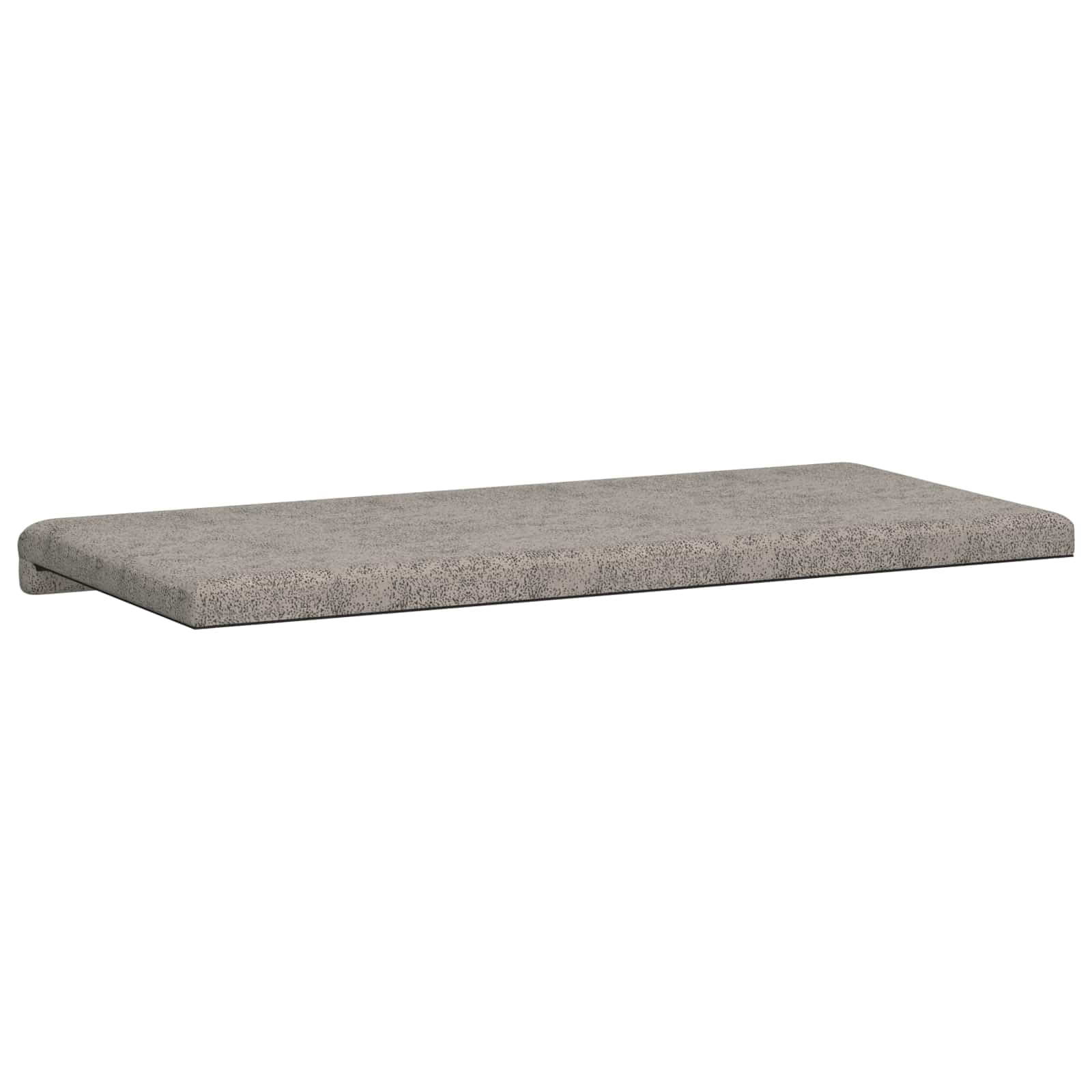 Cojín para banco en forma de L, ante gris claro, 80 x 38 cm