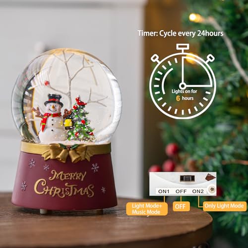 Qualdout SD-HD001 Christmas Snow Globe Lantern Water Glittering Snowman Crown thumb #1