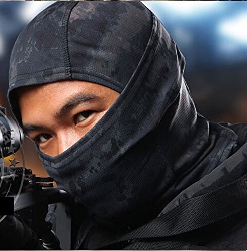 Acid Tactical® Urban Black Camouflage Balaclava Full Face Mask Camo Hunting Airsoft Paintball
