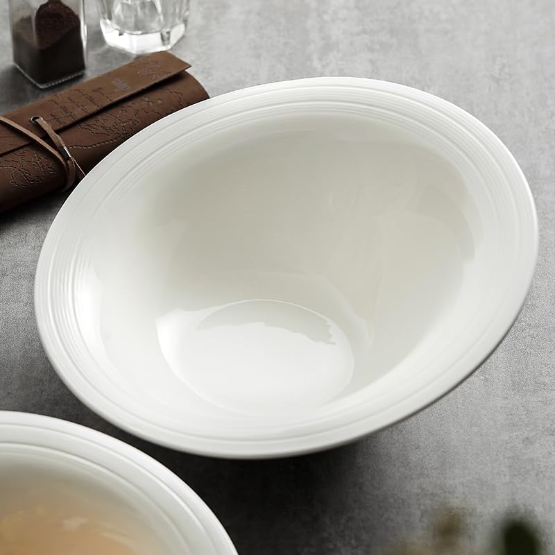 Talerze do makaronu, ceramiczne talerze deserowe zastawa stołowa biała porcelanowa ukośny talerz obiadowy sałatka domowa potrawy kuchenne deser miska na owoce restauracja zastawa stołowa naczynia