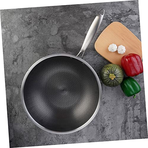 Wok de acero inoxidable con mango ergonómico DECHOUS miniatura 4