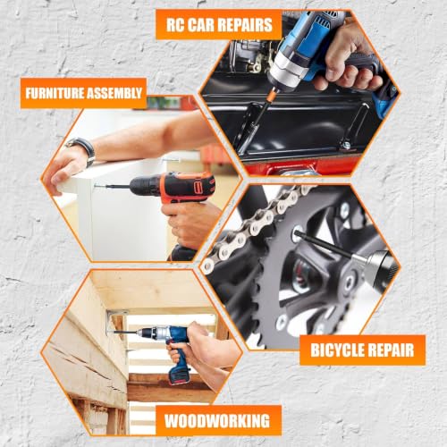 Image of Impact Allen Wrench Drill Bits 4MM 10PCS,2 inch Hex Bits, 1 /4 inch Hex-Shank S2 Steel,Impact Driver Bit Set, Magnetic CNC Tips for Drill & Driver with Storage Box
