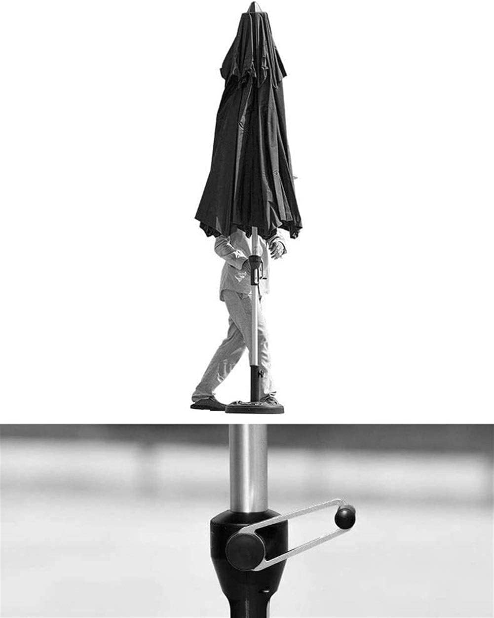 LSLYTQ Sun Parasol Umbrella Garden Parasols ? 9ft / 2.7m Aluminum Outdoor Garden Patio Umbrella with White Polyester Cover, Large Portable Market Table Umbrella, Not Included Base good