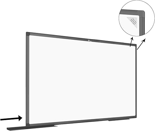 Miniatura 4 de TOWON Pizarra magnética de borrado en seco, 72 x 40 pulgadas, pizarra blanca con marco de aluminio para pared, pizarra grande de borrado en seco