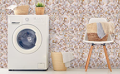 5-Sheet Peel And Stick Mother Of Pearl Backsplash Tile – 11.8x11.8 Inch, Waterproof & Heat Resistant For Kitchen, Bathroom, Bedroom