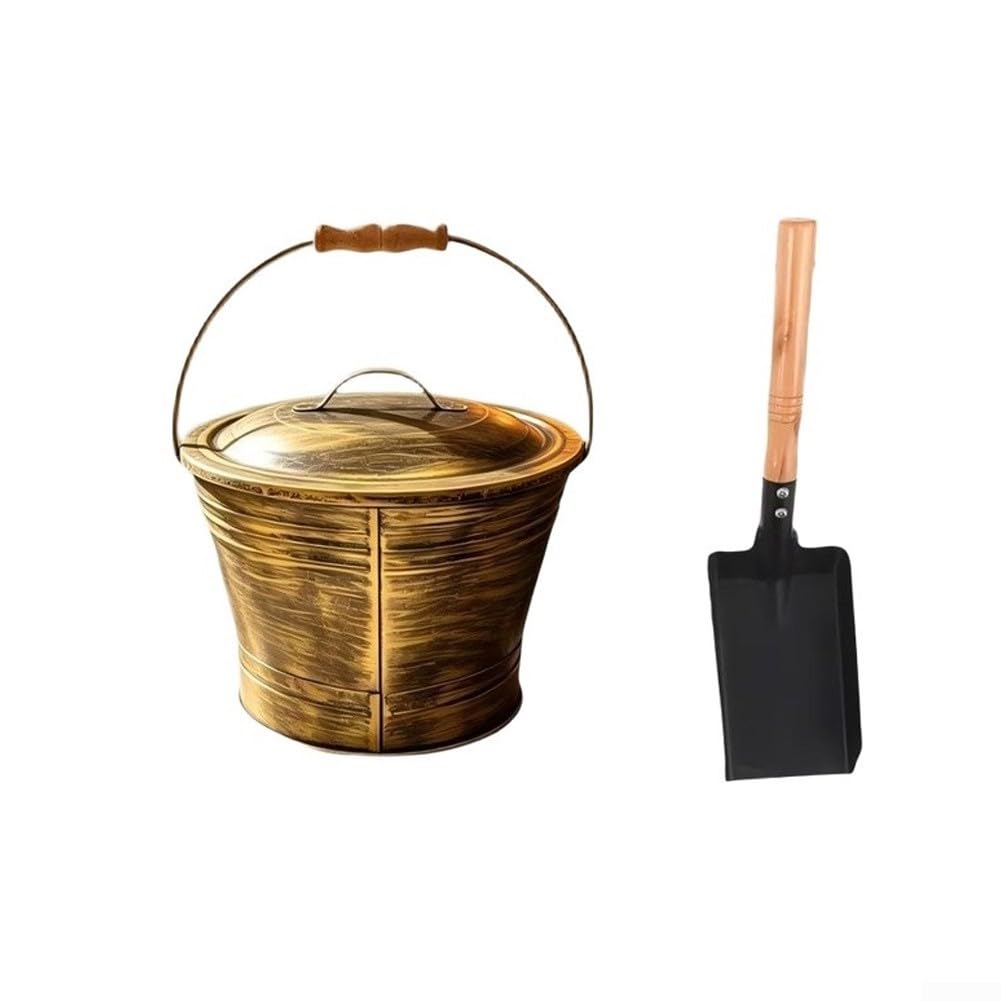 Set per camino 3 : Secchio, Pala e per spazzola in Ferro Set(3-piece set)
