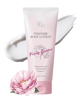 BOM Peony Garden Perfume Body Lotion 6.76 Fl Oz, Floral Scented Body Cream with Hyaluronic Acid, Niacinamide & Vitamin C, Long-Lasting Moisture & Fragrance, Non-Sticky & Smoothing, Korean Skincare