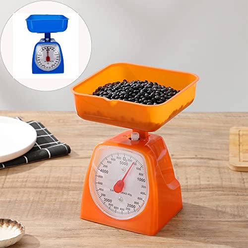Utoolmart Mechanical Kitchen Scale - Diet Food Scale - With Pounds & Kilogram Measurements - Measuring Range 5000G Accuracy 5G With Tray Blue 1Pc #TOP6