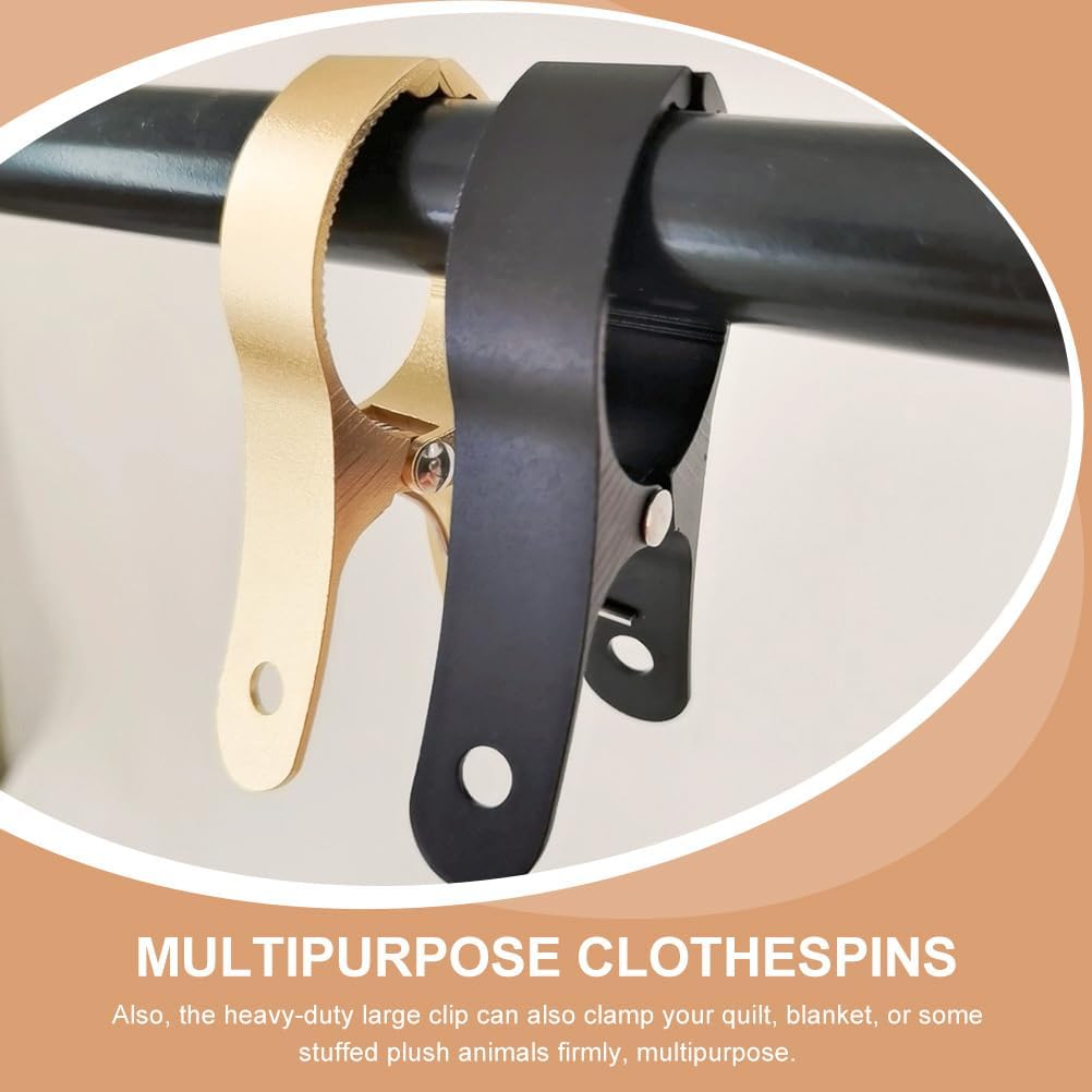 Garneck 6 Pcs Windproof Clothespin Metal Blanket Clamps Quilt Clothes Clips Multipurpose Clothespins Metal Clothespins Towel Clips Quilt Clamp Aluminum Alloy Simple Outdoor Chair Vacation