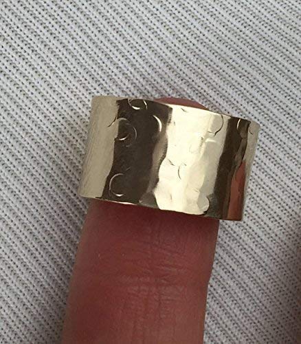 14K Gold Filled Cuff Ring Rustic Hammered Band