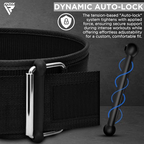 RDX Weight Lifting Belt - AUTO LOCK 4” Premium Adjustable Gym Belt for Olympic Cross Training - Support for Men Women Functional Fitness Workout - WOD Powerlifting Bodybuilding Weightlifting Deadlift - Image 3