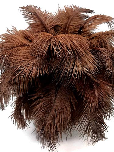 Moonlight Feather | 100 Pieces - 6-8" Brown Wholesale Ostrich Drabs Feathers (Bulk) Party Centerpiece Wedding Supplier #TOP7
