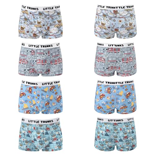 Littleforbig Men’s Breathable Durable Cotton Underwear Moisture-Wicking Cars Little Trunks 4 Pack Boxer Briefs Set3