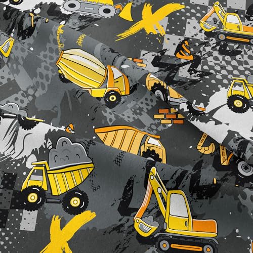 Image of Peopleareok Construction Truck Kids Comforter Set for Boys Twin (68x86 Inch), 2 Pieces Construction Excavator Truck Bedding Sets for Toddler Children, Super Soft Microfiber Comforter with 1 Pillowcase