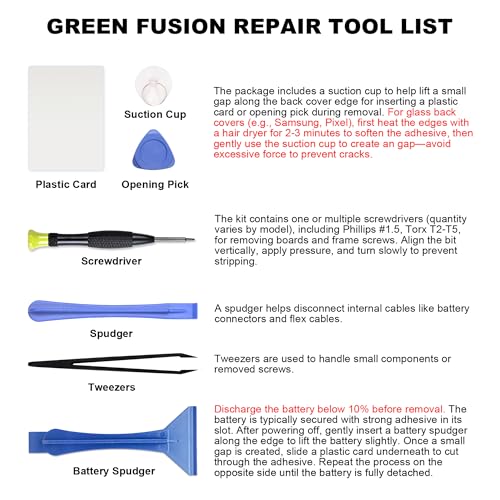 Image of GREEN FUSION New Cellphone Replacement Battery Compatible with Galaxy A54 & A34, with Tools & Guide