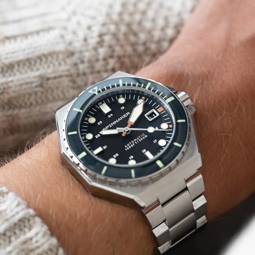 Image of Spinnaker Dumas Men's Watch - Automatic Dive Watch for Men, 44mm Stainless Steel Case, Stainless Steel Strap, Water Resistant 300m, SP-5081