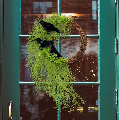 Couronne de corbeau gothique 60 cm pour Halloween - 6
