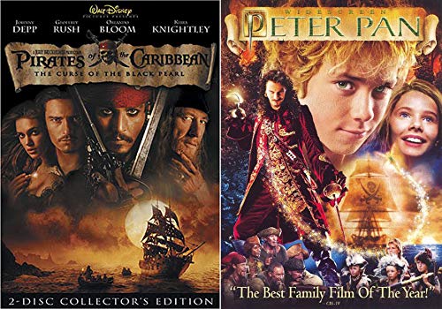Double Pirates High Seas 2-Movie Bundle - Peter Pan Pirates of the Caribbean Curse of the Black Pearl