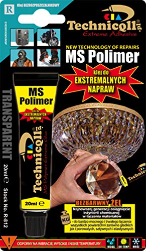 Technicqll Ms Polimer Clear Adhesive Glue For Metal Brass Ceramics Glass Stone Wood Rubber Steel Marble Universal