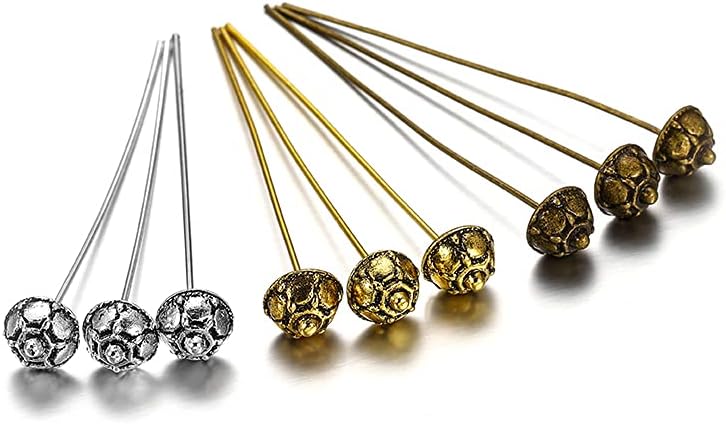 20pcs 50mm Gold Flower Head Pins for Jewelry Making DIY Beads Ball Pins Needles Findings Women Jewelry Accessories Headpin (5Multicolor) image 5