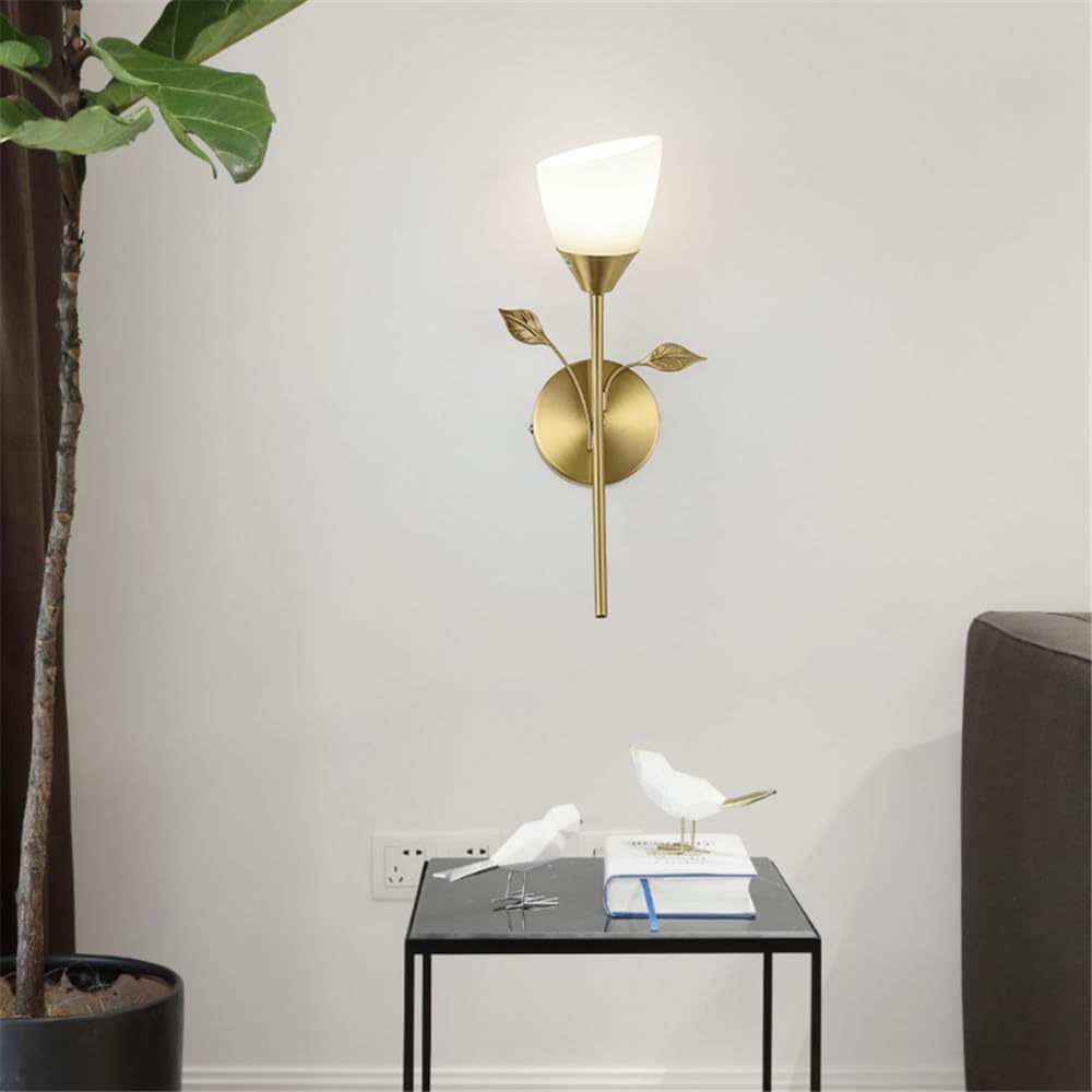 KBUUKYYXouy Brass Wall Lamp - Modern Art Light Fixture for Living Room, Bedroom, Study, Aisle, and Corridor(D 1 Light)