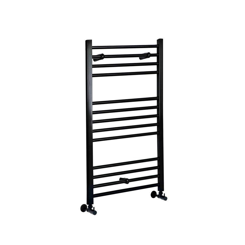 Milano Nero Black Straight Bar Heated Towel Rail - 1000 x 500mm